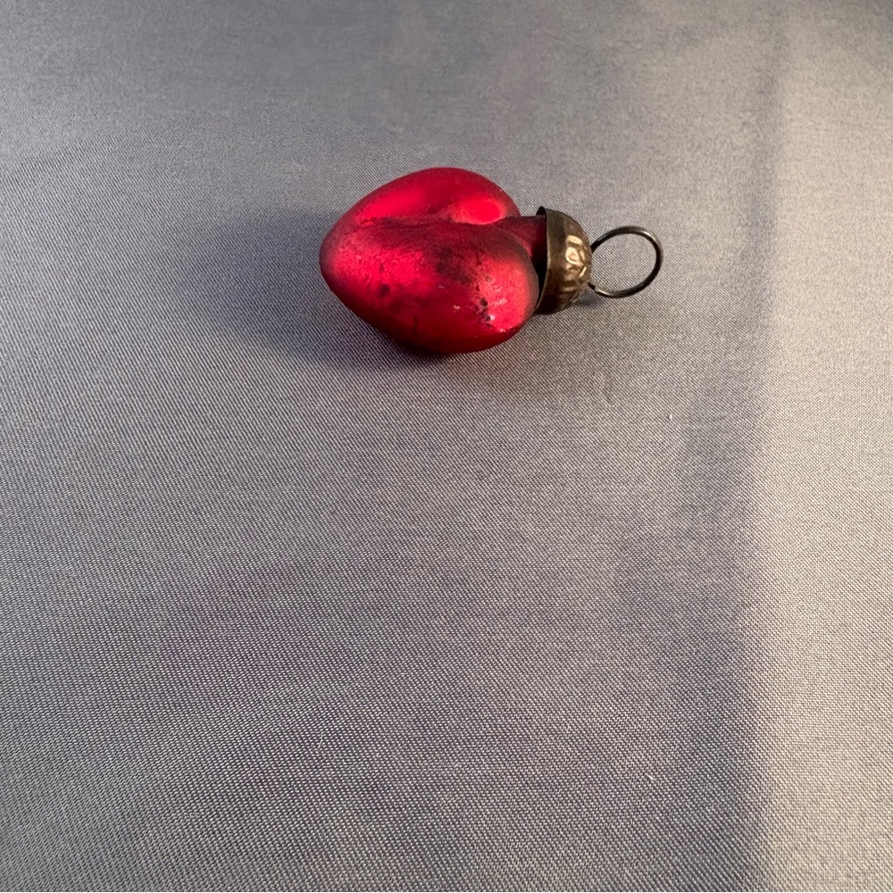 Vintage Kugel Style Heart Christmas Ornament Red Retro Collectible Decoration 2” - Picture 4 of 6